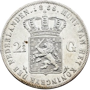 Nizozemsko, 2 1/2 guldenů, 1858, Utrecht