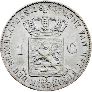 Netherlands, 1 Gulden 1863, Utrecht