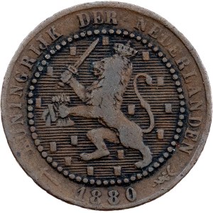 Nizozemsko, 1 cent 1880, Utrecht