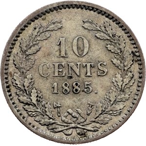 Nizozemsko, 10 centů, 1885, Utrecht