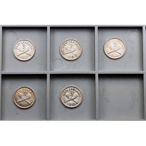 Nový Zéland, 5 × 3 pence, 1933–1946, Londýn