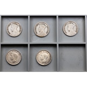 Nový Zéland, 5 × 6 pencí, 1933–1943, Londýn