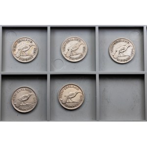 Nový Zéland, 5 × 6 pencí, 1933–1943, Londýn
