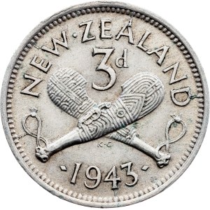 Nový Zéland, 3 pence, 1943, Londýn