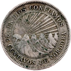 Nicaragua, 25 Centavos 1939, London