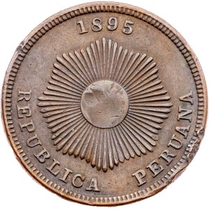 Peru, 2 centavos, 1895, Waterbury (Scovill Manufacturing Company)