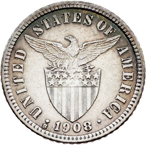 Filipíny, 10 centavos, 1908, S, San Francisco