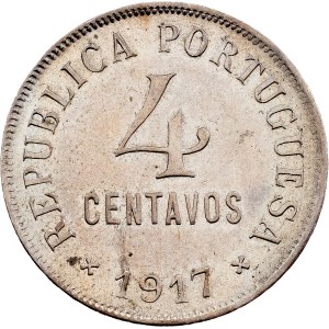 Portugalsko, 4 centavos, 1917, Lisabon