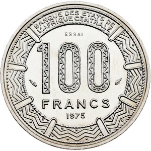 Republic of the Congo, 100 Francs CFA 1975, Paris - ESSAI