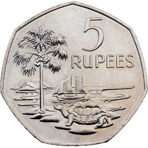 Seychely, 5 rupií, 1972, Llantrisant