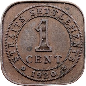 Straits Settlements, 1 cent, 1920, Kalkata