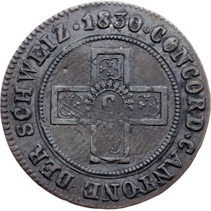 Švýcarsko, 5 rappenů, 1830