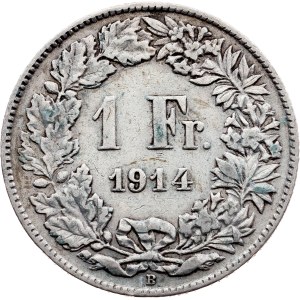 Švýcarsko, 1 frank 1914, B, Bern
