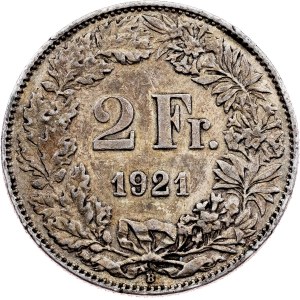 Switzerland, 2 Franc 1921, B, Bern
