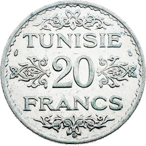 Tunisia, 20 Francs AH 1353 (1935), Paris