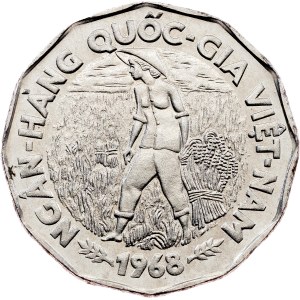 Vietnam, Jižní Vietnam, 20 dongů, 1968, Hamburk