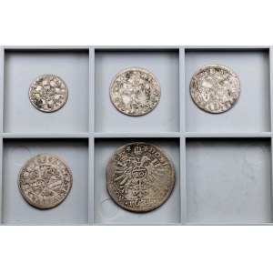 Evropa, sada 5 mincí z let 1624–1660