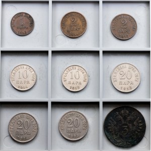 Montenegro, Lot of 9 Coins 1800-1914