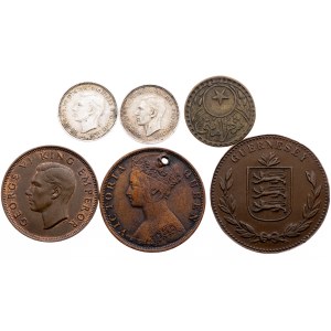 World, Lot of 6 Coins 1880-1947