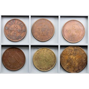 China, Lot of 6 Coins 1906-1912