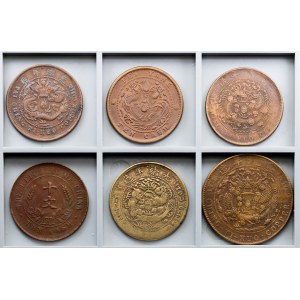 China, Lot of 6 Coins 1906-1912