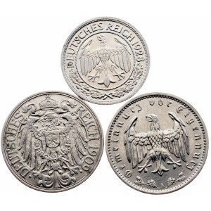 Německo, sada 3 mincí z let 1909–1937, A, Berlín