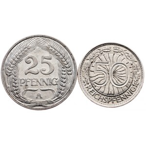 Německo, sada 2 mincí z let 1912–1928, A, Berlín