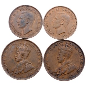 Austrálie, sada 4 mincí z let 1922–1939