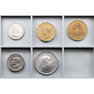 Svět, sada 5 mincí z let 1937–1977