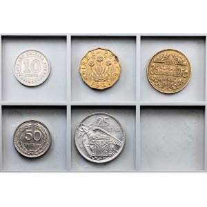 Svět, sada 5 mincí z let 1937–1977