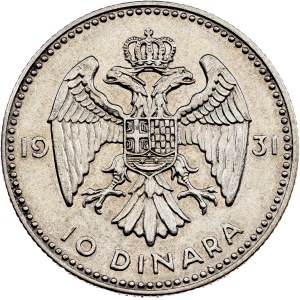 Jugoslávie, 10 dinárů, 1931, Londýn