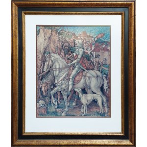 Edward Marchuk (1941 - 2002), „Journey” (parafraza ryciny Albrechta Dürera „Rycerz, śmierć i diabeł”)