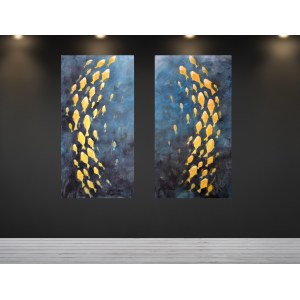 Piotr Piskorz, A shoal of gold fish (Un banco di pesci rossi) Diptych XXL