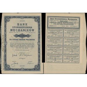 Poland, 1 share per 1,000 Polish marks, issued to Andrzej Kisielewski, May 15, 1921, Warsaw
