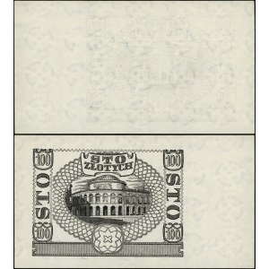 Poland, black print on the reverse side of a 100 zlotych banknote, March 1, 1940