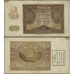 Pologne, 100 zlotys, 1er mars 1940
