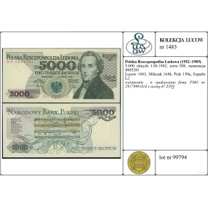 5,000 zlotys, June 1, 1982