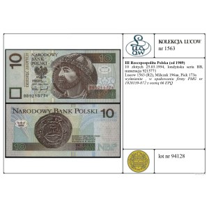 10 zloty, 25 marzo 1994