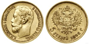 Rosja, 5 rubli, 1898 АГ, Petersburg