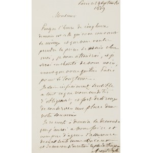 nieznany, Odręczny list Księcia Adama Jerzego Czartoryskiego, 1839