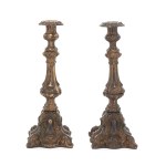 A pair of candlesticks bearing the Pilawa coat of arms