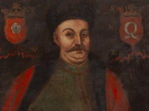 Autor nierozpoznany (XVIII w.), Portret szlachcica z herbami Poraj i Nałęcz