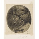 Jan Piotr Norblin de la Gourdaine (1745, Misy-Faut, Yonne – 1830, Paris), Male Head in a White Veil with Pearls, 1777