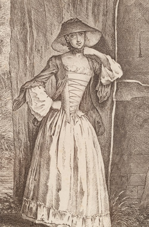 Daniel Chodowiecki (1726 Gdańsk - 1801 Berlin), Stojąca dama (Panna Quantin), 1758