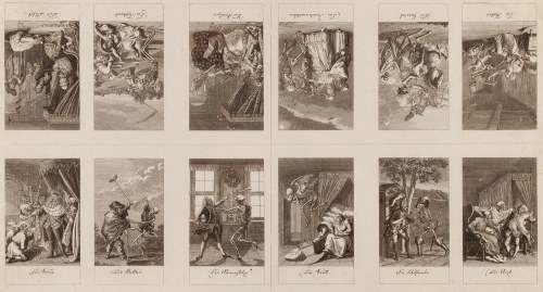 Daniel Chodowiecki (1726 Gdańsk - 1801 Berlin), „Taniec śmierci” („Der Totentanz”), komplet 12 grafik, 1791