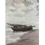 Marian MOKWA (1889 Malary-1987 Sopot), Łódź na brzegu