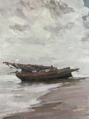 Marian MOKWA (1889 Malary-1987 Sopot), Łódź na brzegu