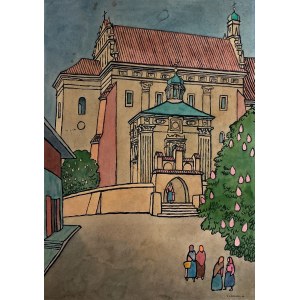 Stanisław HISZPAŃSKI (1904–1975), The Parish Church in Kazimierz Dolny (1964)