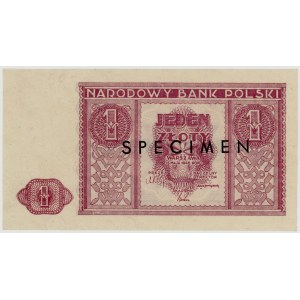 1 zloty, 1946, SPECIMEN, no cross-outs, approval specimen