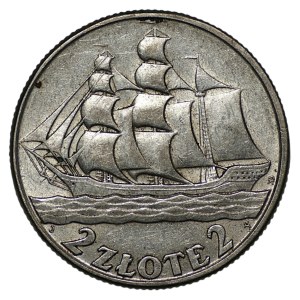 2 złote 1936, Żaglowiec